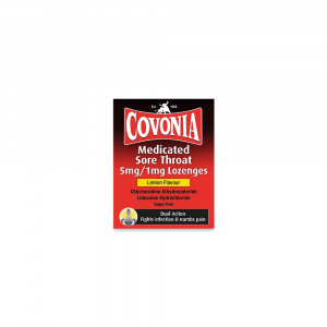 Covonia Medicated Sore Throat 5mg/1mg Lozenges Lemon Flavour - 36 Lozenges
