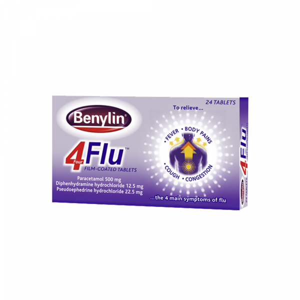 Benylin 4 Flu Tablets - 24 Tablets