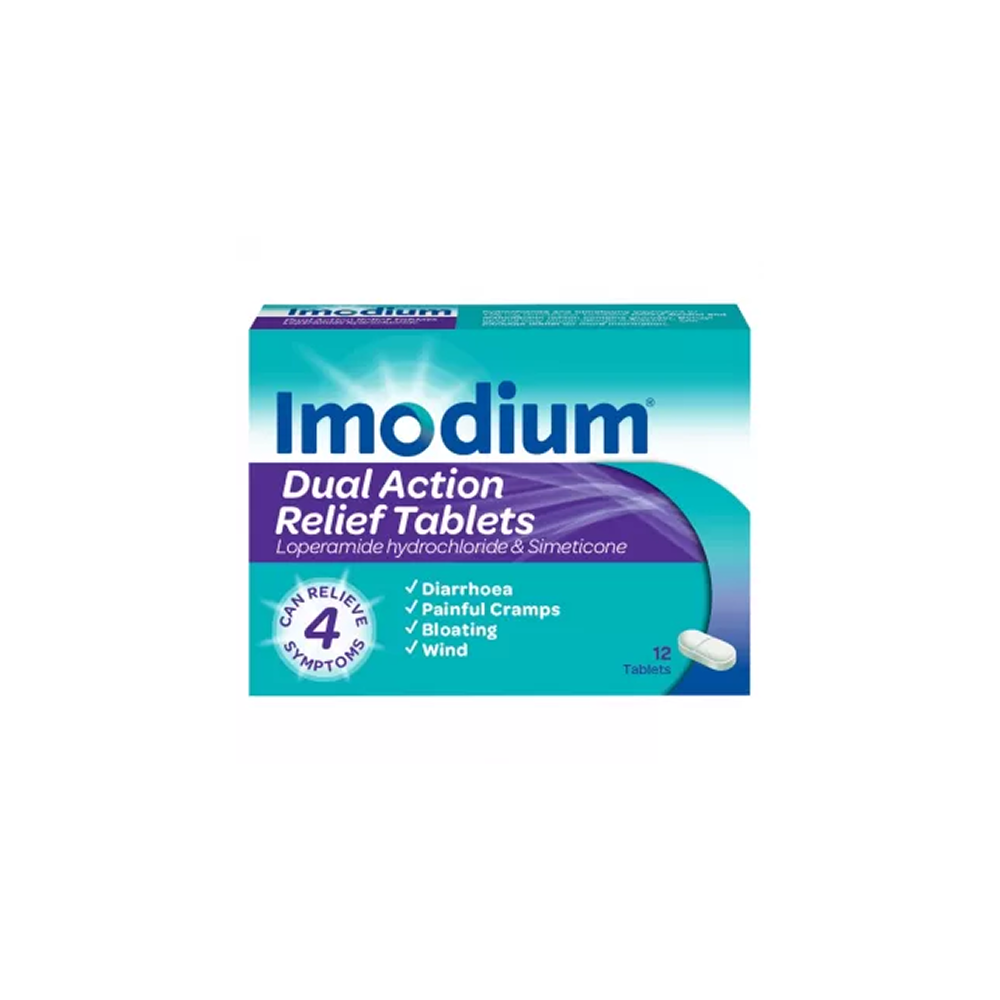 Imodium Dual Action Relief - 12 Tablets