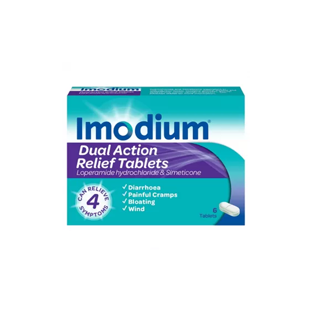 Imodium Dual Action Relief - 6 Tablets