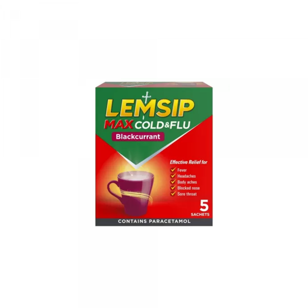 Lemsip Max Cold & Flu Blackcurrant - 5 sachets